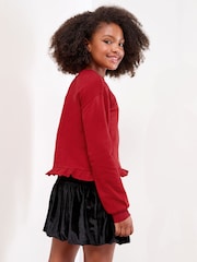 Lipsy Red Reindeer Christmas Crew Neck Sweatshirt (5-16yrs) - Image 4 of 4