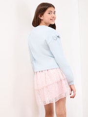 Lipsy Blue Ice Skate Christmas Crew Neck Sweatshirt (5-16yrs) - Image 4 of 4