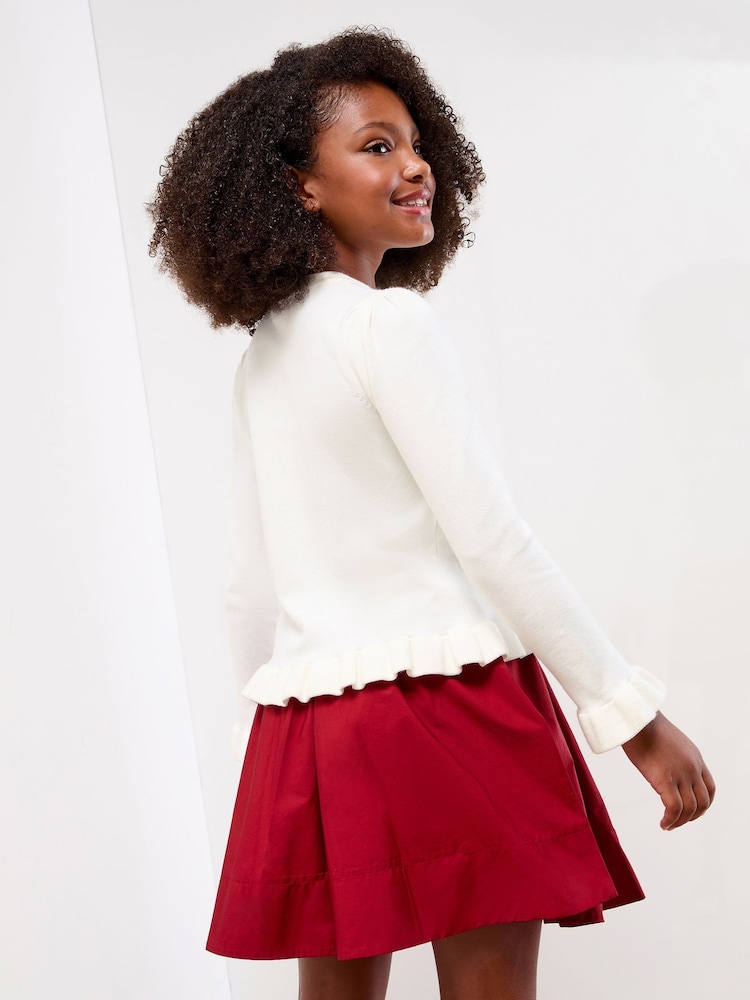 Lipsy White Slogan Christmas Crew Neck Knitted Jumper (5-16yrs) - Image 4 of 4 Lipsy White Slogan Christmas Crew Neck Knitted Jumper (5-16yrs) - Image 4 of 4