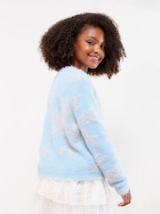 Lipsy Blue Snowflake Christmas Crew Neck Family Knitted Jumper (5-16yrs) - Image 4 of 4