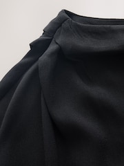 Black Asymmetric Drape Short Sleeve Top - Image 7 of 8