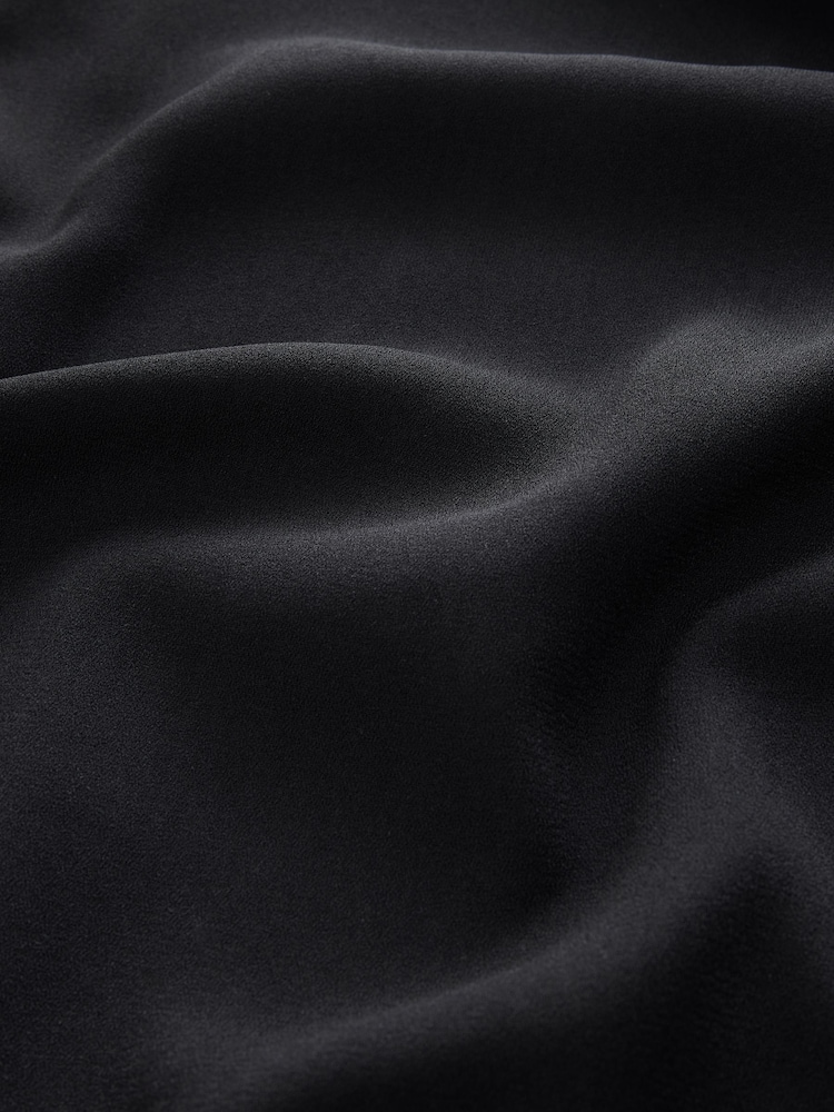 Black Asymmetric Drape Short Sleeve Top - Image 8 of 8