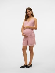 Mamalicious Pink Strappy Jersey Nursing Pyjamas Shorts Set - Image 3 of 6