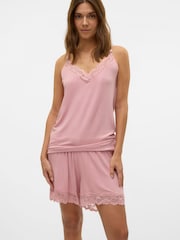 Mamalicious Pink Strappy Jersey Nursing Pyjamas Shorts Set - Image 4 of 6