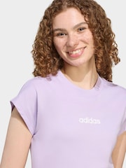 أرجواني - تيشرت جيرسيه ناعم تشكيلة Essentials من adidas - صورة 6 من 7