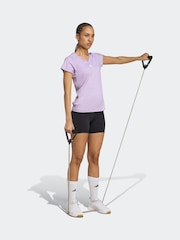 adidas Purple Aeroready Train Essentials Minimal Branding V-Neck T-Shirt - Image 3 of 6