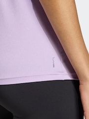 adidas Purple Aeroready Train Essentials Minimal Branding V-Neck T-Shirt - Image 5 of 6