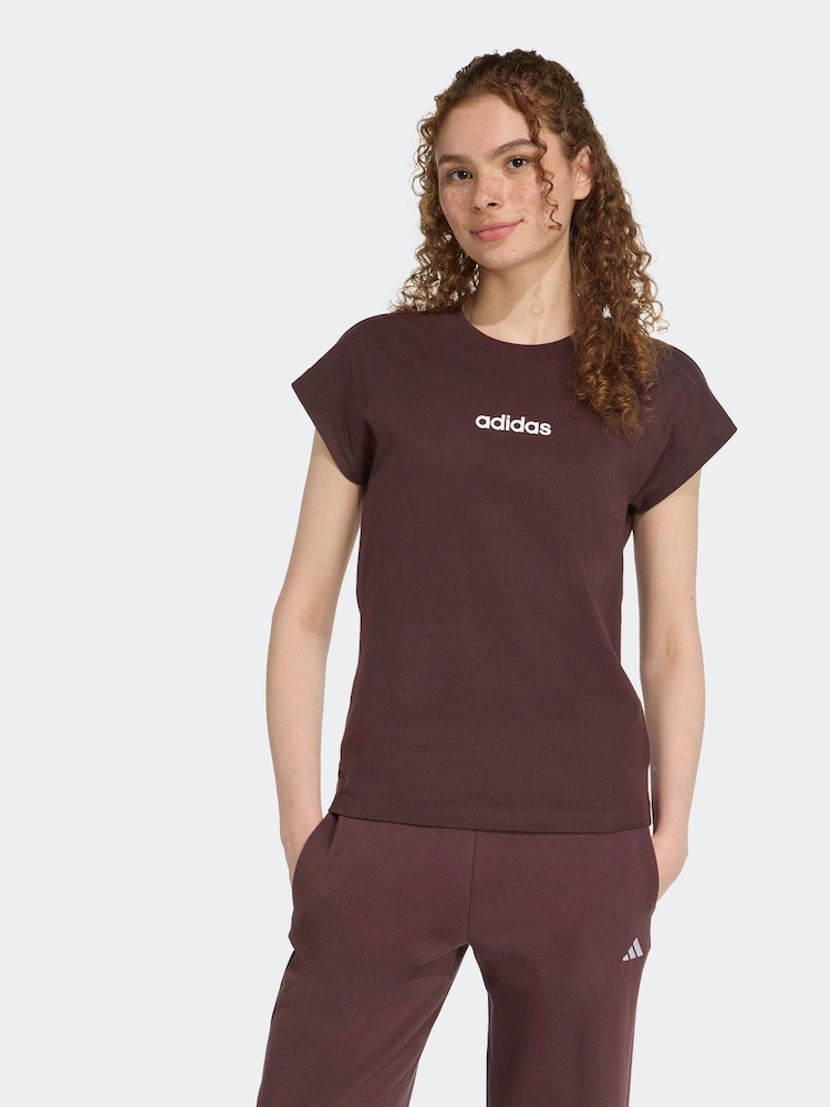 adidas Brown Essentials Single Jersey T-Shirt - Image 1 of 7 adidas Brown Essentials Single Jersey T-Shirt - Image 1 of 7