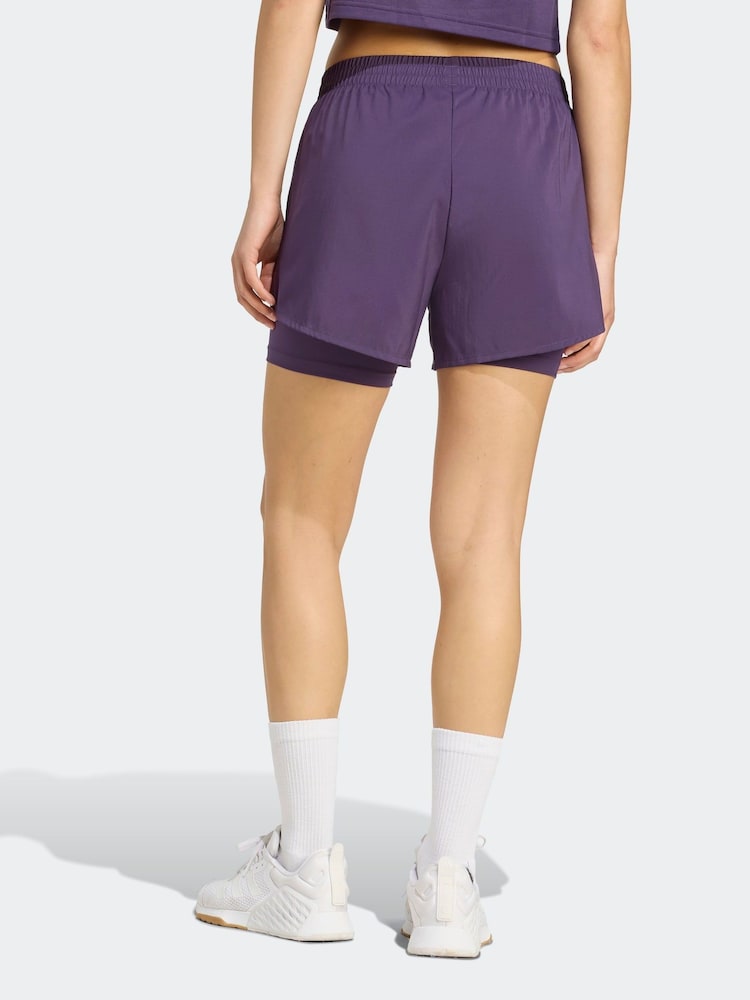 adidas Purple Minimal 2-In-1 Shorts - Image 2 of 6 adidas Purple Minimal 2-In-1 Shorts - Image 2 of 6
