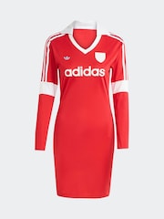 adidas Originals Red Graphic Football Inspired Jersey T-Shirt - Image 6 of 6