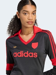 adidas Originals Black Graphic Football Inspired Jersey T-Shirt - Image 4 of 6