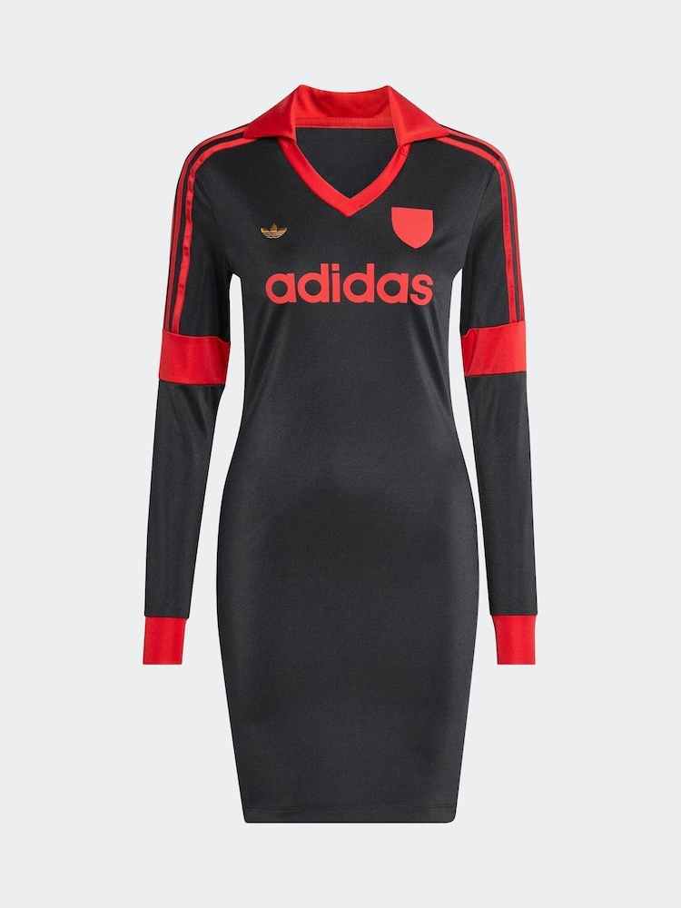 adidas Originals Black Graphic Football Inspired Jersey T-Shirt - Image 6 of 6