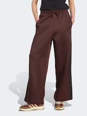 adidas Brown Stadium Loose Fit 3-Stripes Trackpant Trousers - Image 1 of 6