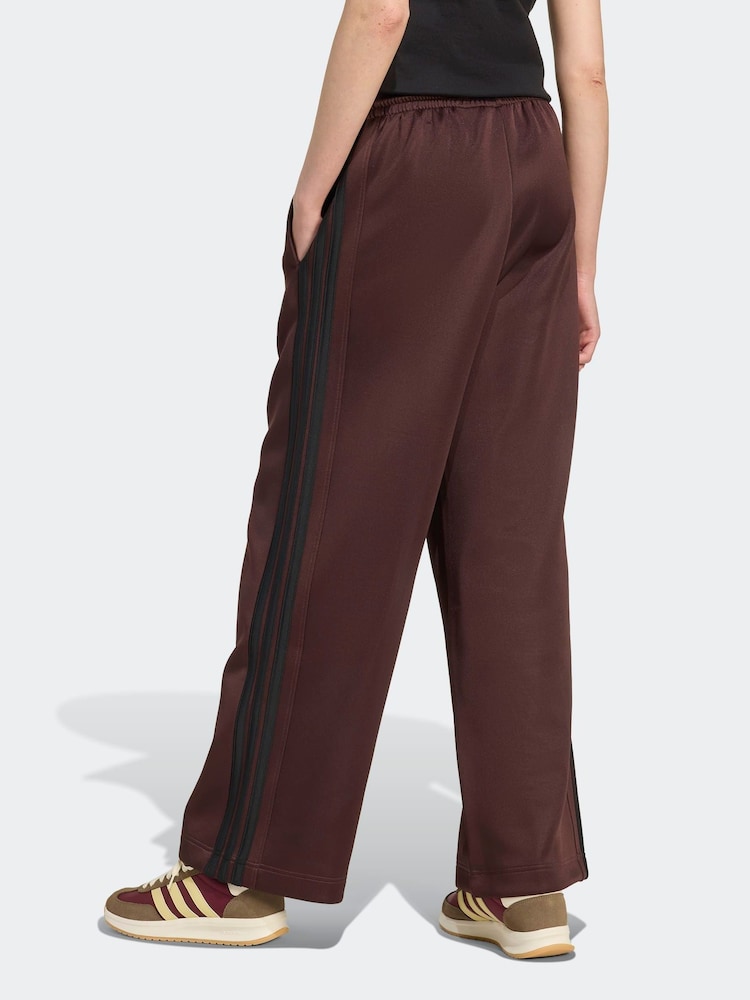 adidas Brown Stadium Loose Fit 3-Stripes Trackpant Trousers - Image 2 of 6