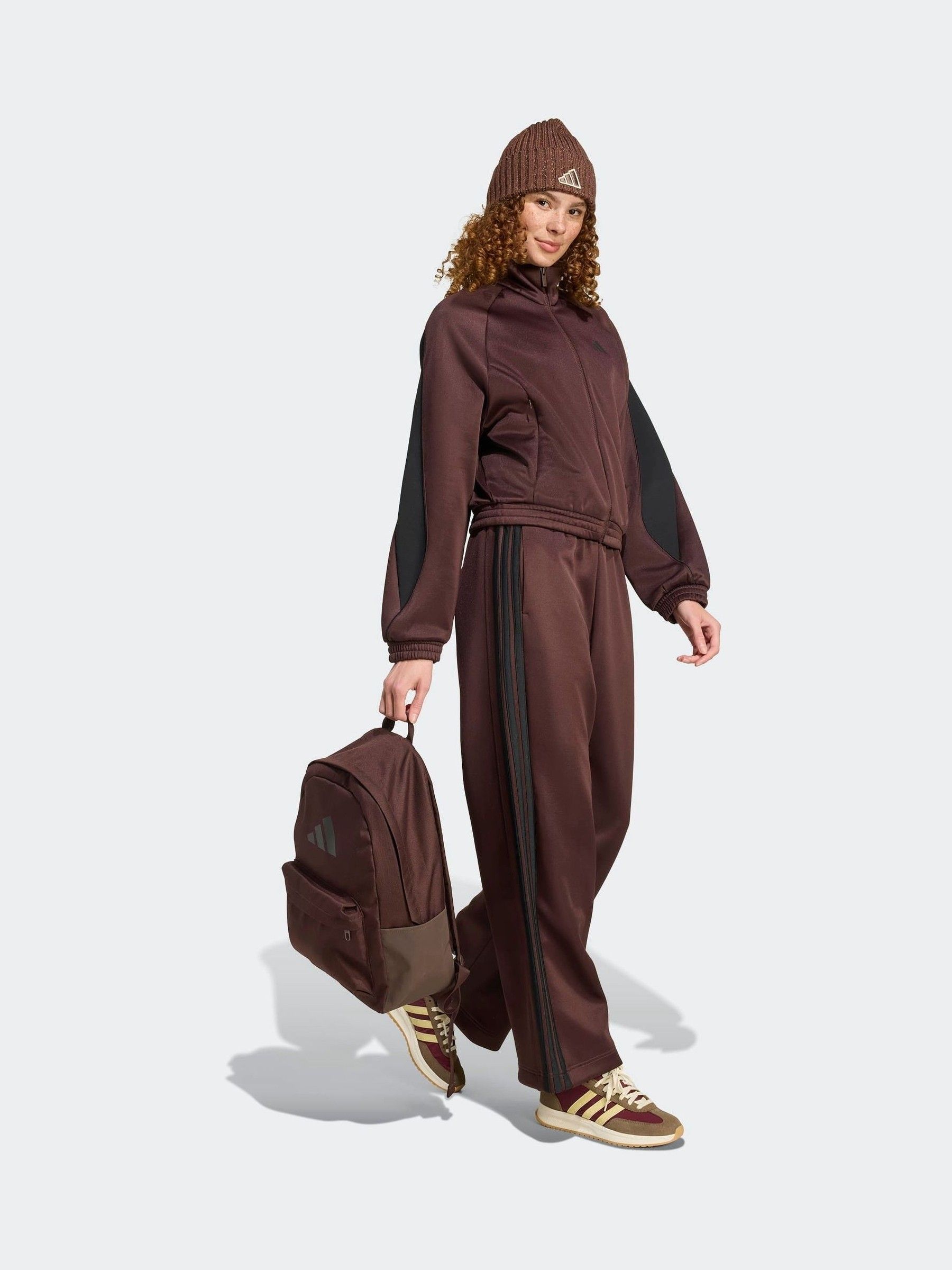 Buy adidas Brown Stadium Loose Fit 3-Stripes Trackpant Trousers