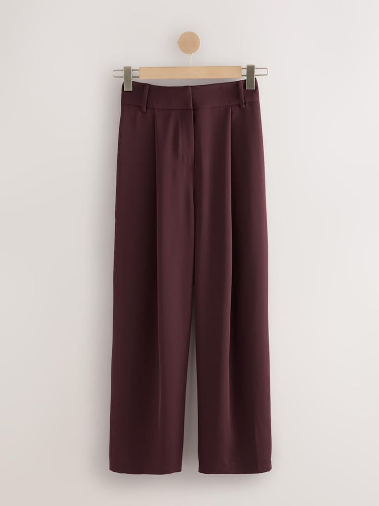 Rot - Hose mit weitem Bein und elastischem Bund - Bild 1 von 3 Rot - Hose mit weitem Bein und elastischem Bund - Bild 1 von 3