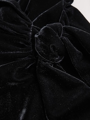 Black Velvet Tux Wrap Dress - Image 2 of 3