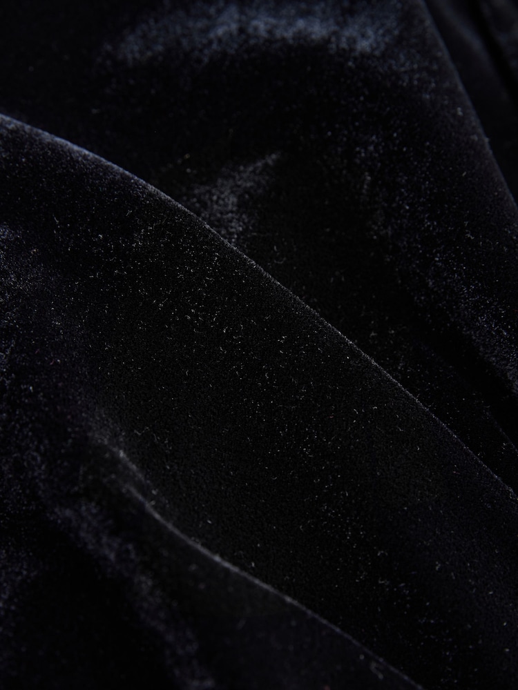 Black Velvet Tux Wrap Dress - Image 3 of 3 Black Velvet Tux Wrap Dress - Image 3 of 3