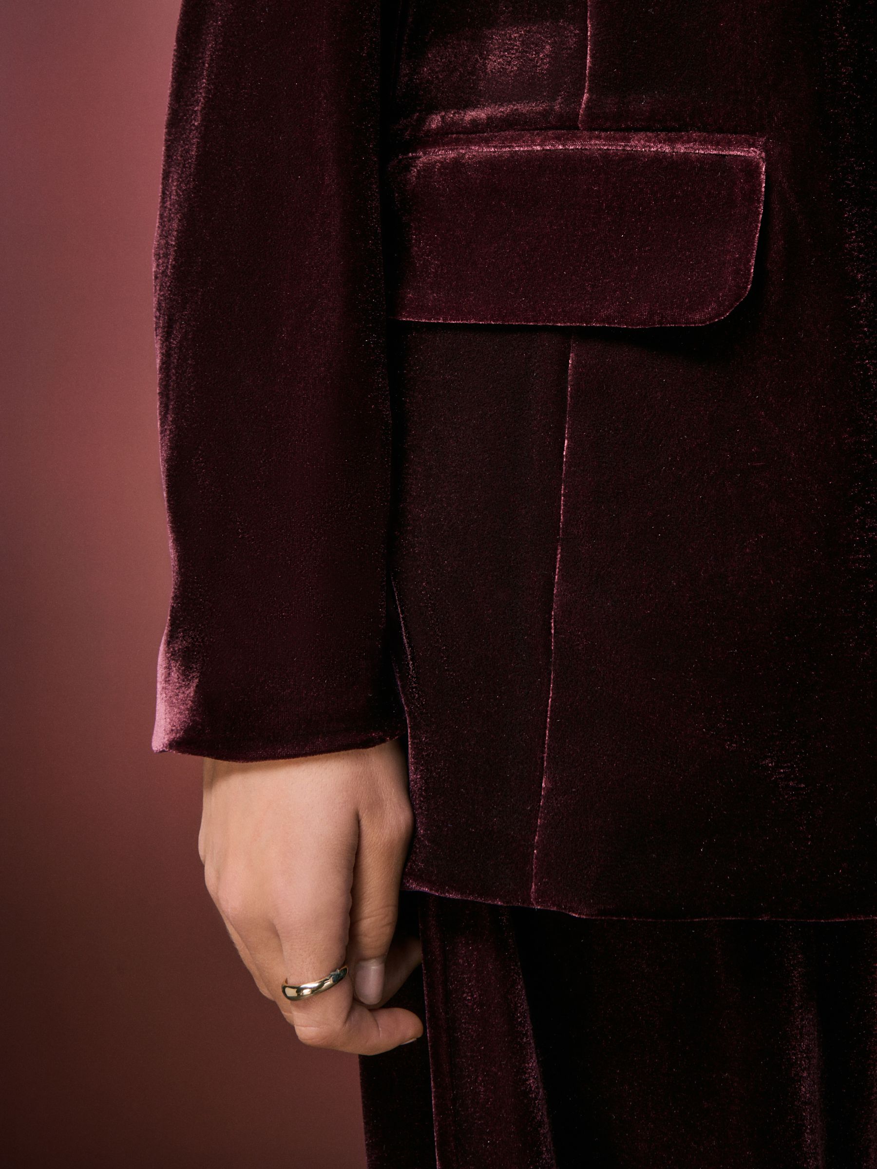 Buy Burgundy Red Velvet Single Breasted Blazer from Next USA