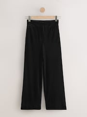 Black Velvet Elastic Back Wide Leg Trousers - Image 1 of 3