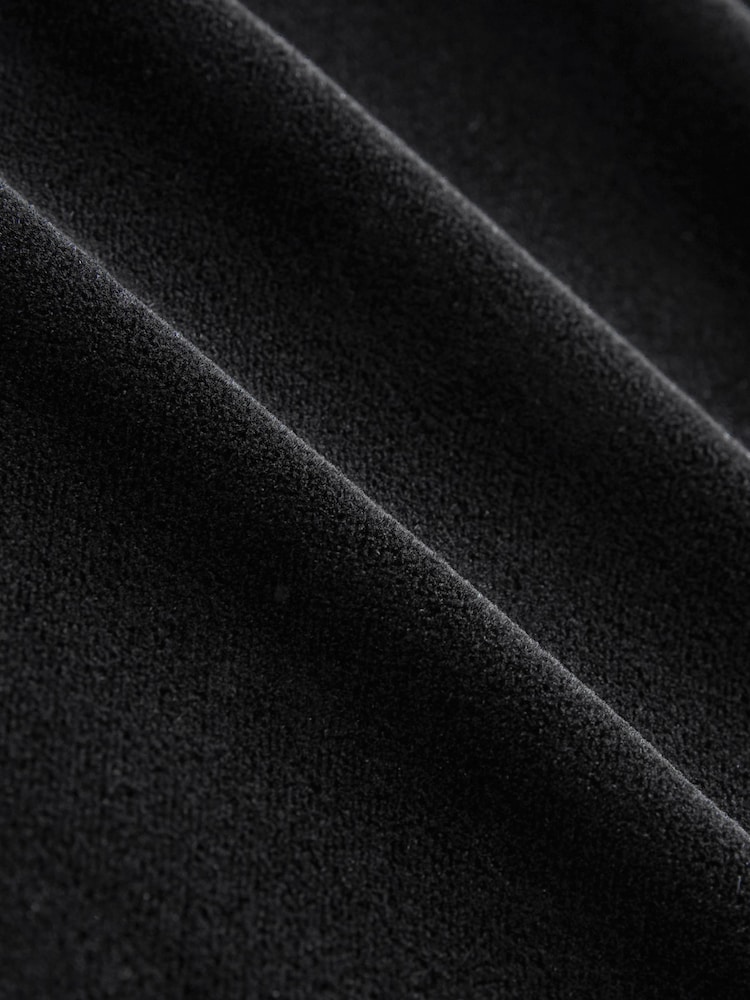 Black Velvet Elastic Back Wide Leg Trousers - Image 3 of 3