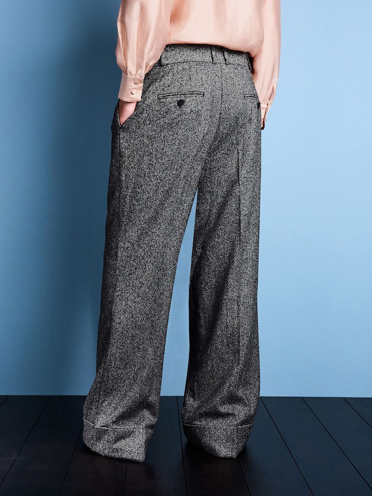 Monochrome Tabitha Simmons X Next Fleck Textured Super-Wide Trousers - Image 2 of 10 Monochrome Tabitha Simmons X Next Fleck Textured Super-Wide Trousers - Image 2 of 10