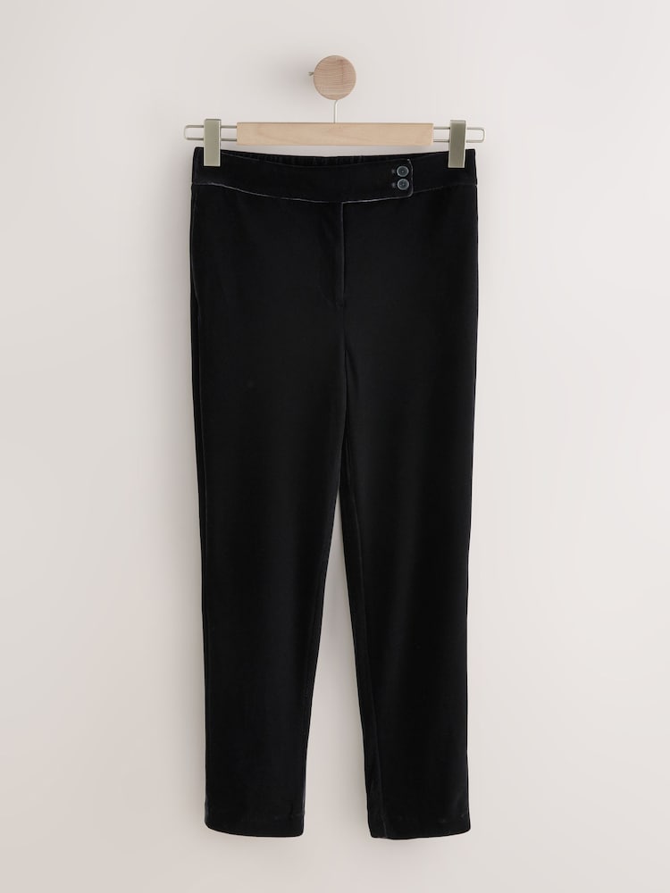 Schwarz - Slim Velvet Trousers - Bild 1 von 3