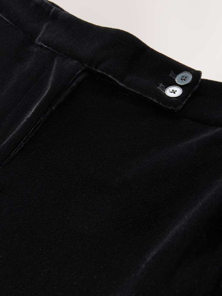 Schwarz - Slim Velvet Trousers - Bild 2 von 3