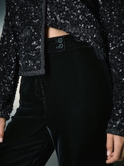 Black Slim Velvet Trousers - Image 4 of 7