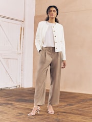 Ecru - Cord Collarless Jacket - Imagem 2 de 7
