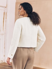 Ecru - Cord Collarless Jacket - Imagem 3 de 7
