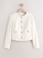 Ecru - Cord Collarless Jacket - Imagem 5 de 7