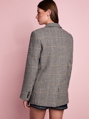 Natural Tabatha Simmons X Next Houndstooth 100% Wool Blazer - Image 3 of 6