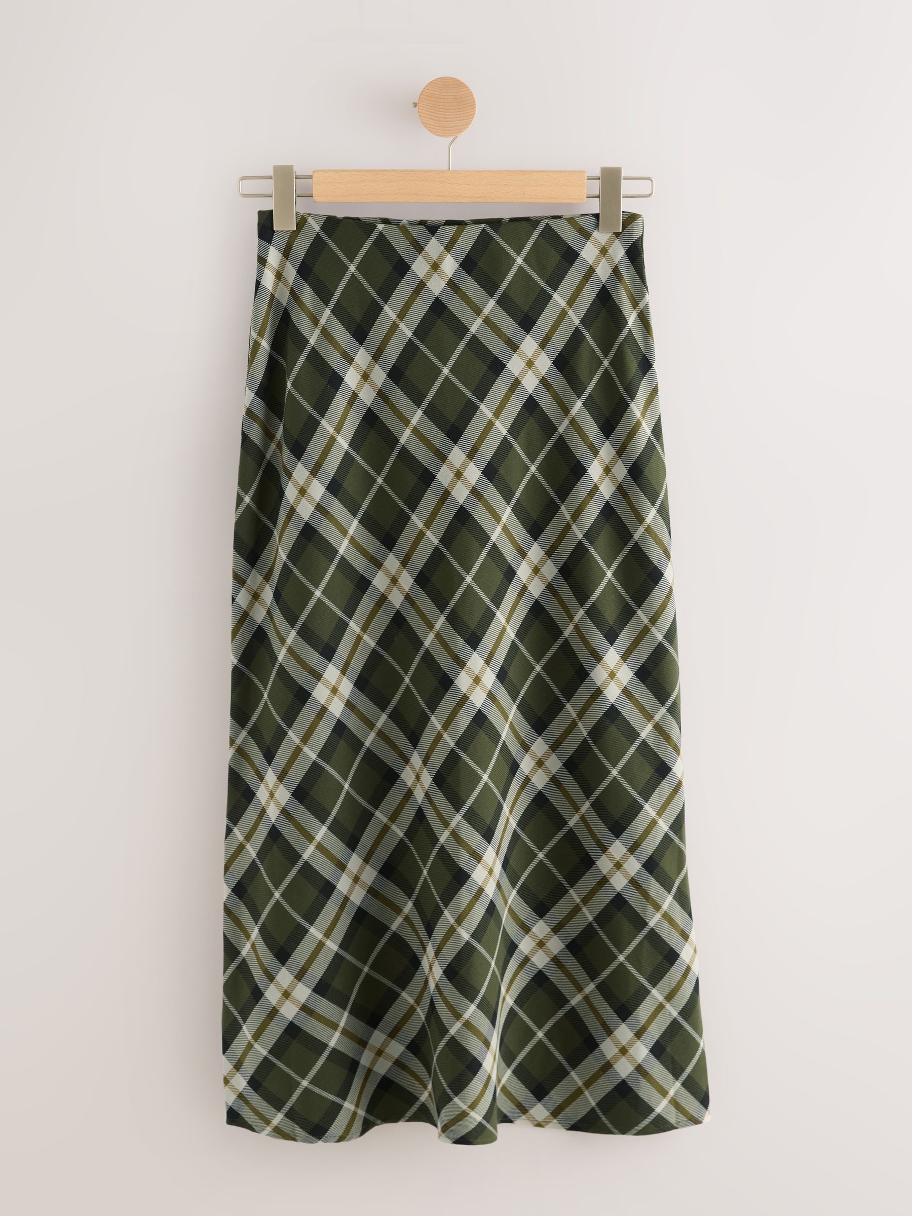 Buy Green Check Midi Slip Skirt from Next USA