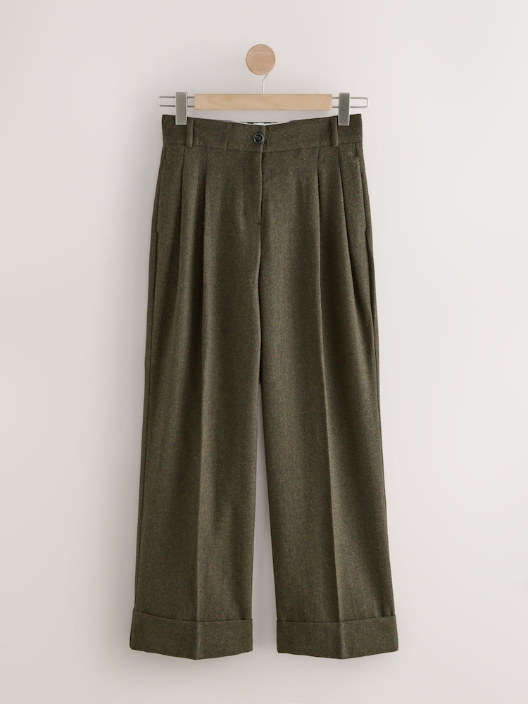 Green Tabitha Simmons X Wool Blend Wide Leg Trousers - Image 1 of 3