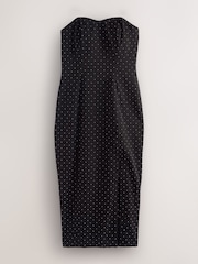 Black Sparkle Stud Embelished Bandeau Midi Dress - Image 1 of 3