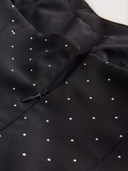 Black Sparkle Stud Embelished Bandeau Midi Dress - Image 2 of 3