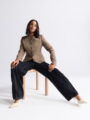 Brown Mini Check V-Neck Blazer - Image 4 of 7