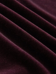 Berry Red Velvet Elastic Back Wide Leg Trousers - Image 3 of 3