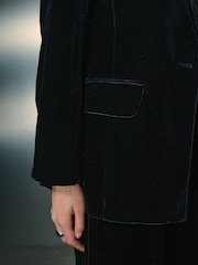 Black Velvet Single Breasted Blazer - Image 5 of 8