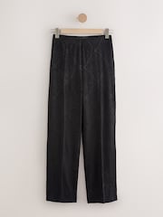 Black Jacquard Straight Leg Occasion Trousers - Image 1 of 5