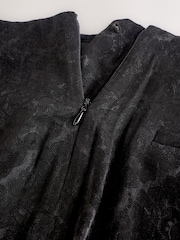 Black Jacquard Straight Leg Occasion Trousers - Image 10 of 10