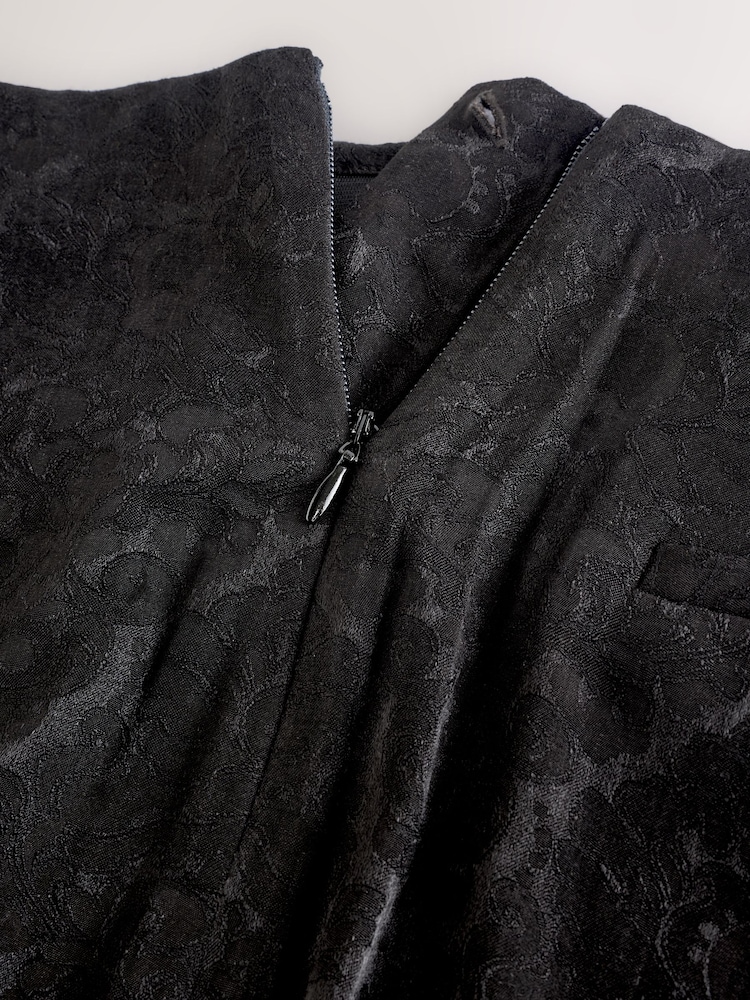 Black Jacquard Straight Leg Occasion Trousers - Image 5 of 5 Black Jacquard Straight Leg Occasion Trousers - Image 5 of 5