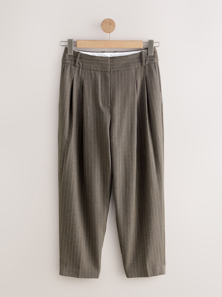 Neutro - Stripe Tabitha Simmons X Wool Blend Straight Trousers - Imagem 1 de 3