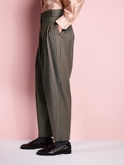 Neutral Tabitha Simmons X Next Stripe Wool Blend Straight Trousers - Image 5 of 10