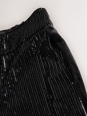 Black Velvet Sequin Wide Leg Trousers - Image 2 of 3