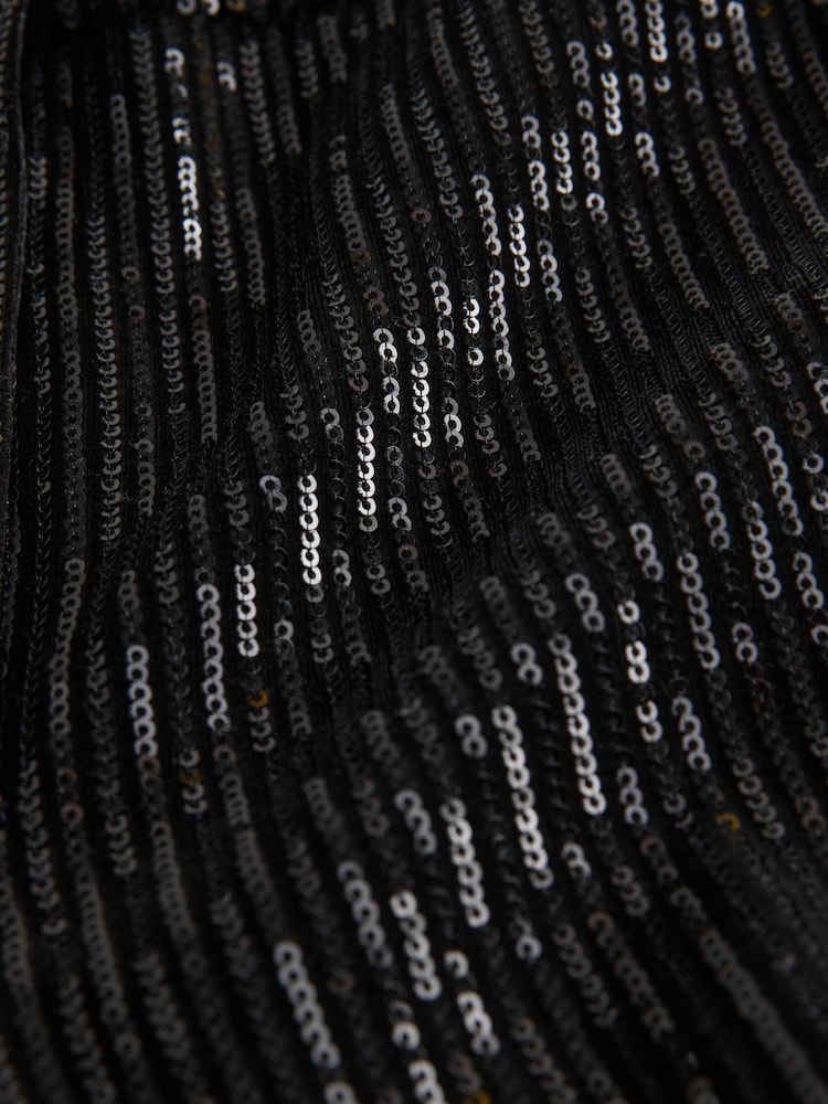 Black Velvet Sequin Wide Leg Trousers - Image 3 of 3 Black Velvet Sequin Wide Leg Trousers - Image 3 of 3