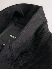 Black Jacquard Occasion Single Breasted Blazer - Image 9 of 10