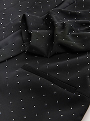 Schwarz - Embellished Stud Ruched Sleeve Occasion Blazer - Bild 10 von 10