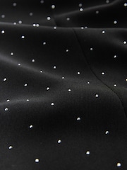 Schwarz - Embellished Stud Ruched Sleeve Occasion Blazer - Bild 9 von 10